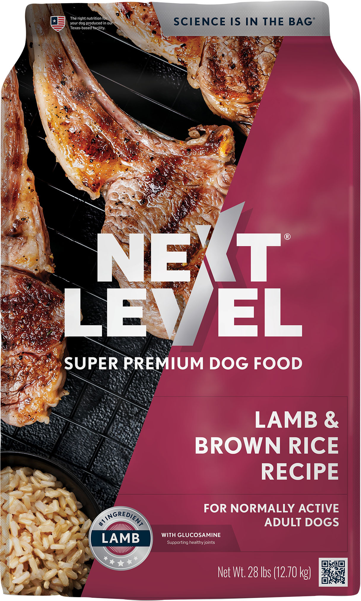 NEXT LEVEL NORMALLY ACTIVE DOG FOOD | LAMB/BROWN RICE | 15 LB