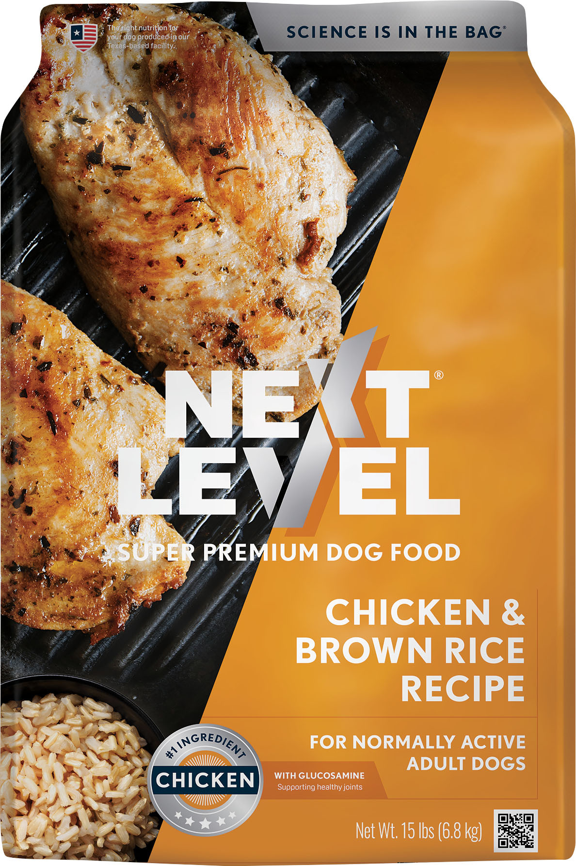 NEXT LEVEL NORMALLY ACTIVE DOG FOOD | LAMB/BROWN RICE | 15 LB