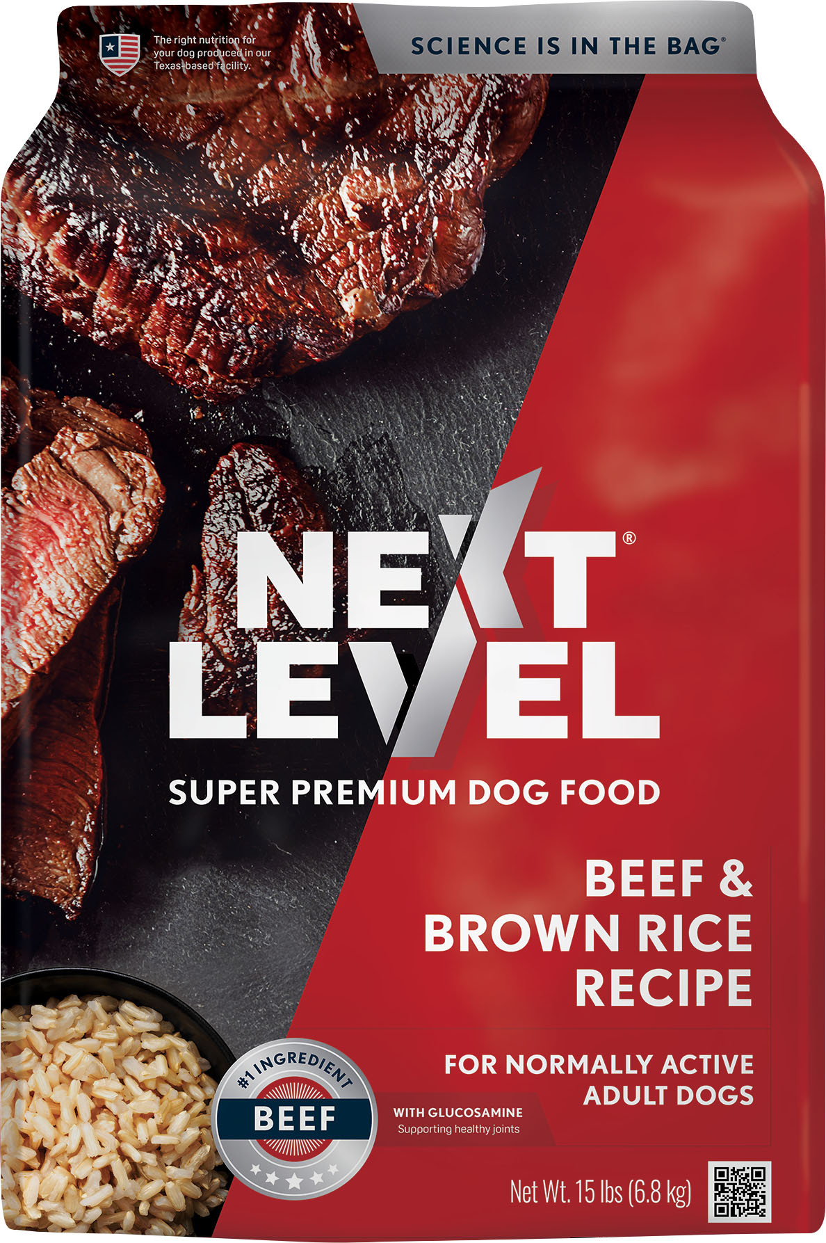NEXT LEVEL NORMALLY ACTIVE DOG FOOD | LAMB/BROWN RICE | 15 LB