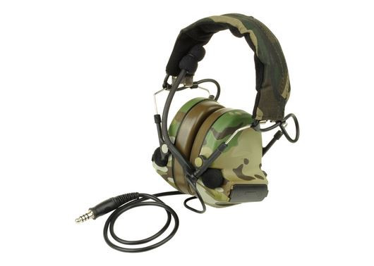 TOMTAC AIRSOFT COMTAC II 2 HEADSET MIC BOOM RADIO PELTOR DESIGN TAN DE