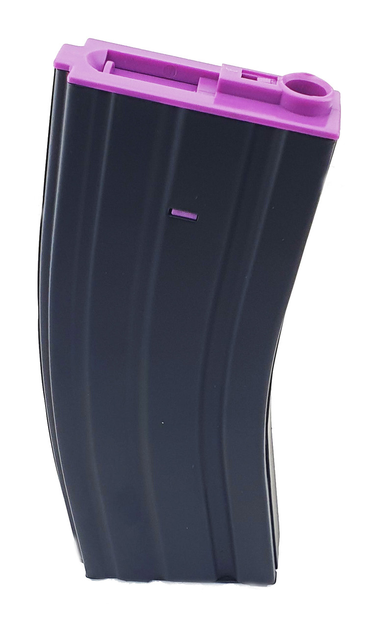 Tomtac M4 Magazine Hi Cap Mag 350 Rds Winding Metal Purple