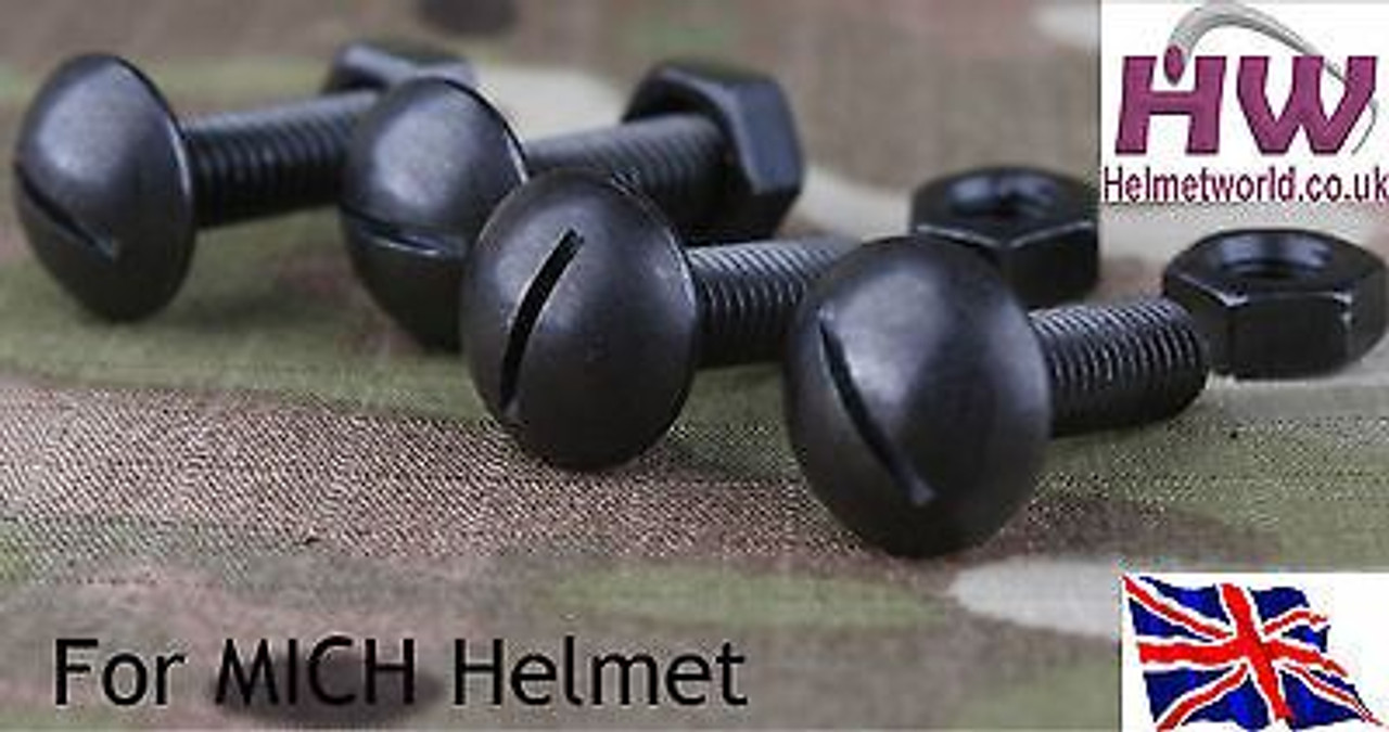 Screw Set For Mich 2000 2001 2002 Tactical Helmet Kevlar Fibreglass Uk