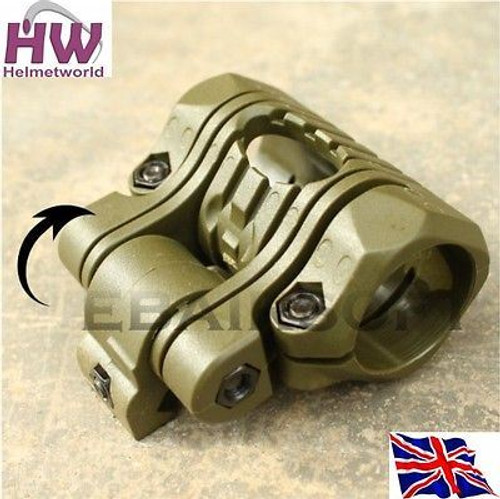 Flashlight Mount Light Led Torch Rail 20Mm 1" Green Od Holder Uk Element