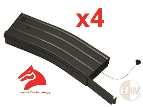 M4 M16 Scar Metal Black Lonex Flash Magazine Mag 360Rds Asg X4 Pull Cord
