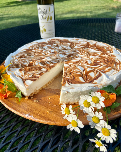 Marble Yogurt Bavarois with Cherry Balsamic 