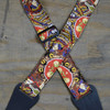 Colonial Leather Aboriginal Art Guitar Strap - Beetles