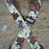 Colonial Leather White Skull Printed Webbing Guitar Strap