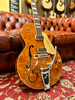 Gretsch G6120TGQM-56 Limited Edition Quilt Classic Chet Atkins Hollow Body with Bigsby, Roundup Orange Stain Lacquer