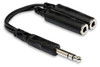 Hosa YPP-118 Y Cable 1/4" TRS to Dual 1/4" TRSF