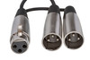 Hosa YXM-121 Y Cable XLR3F to Dual XLR3M - 6 Inch