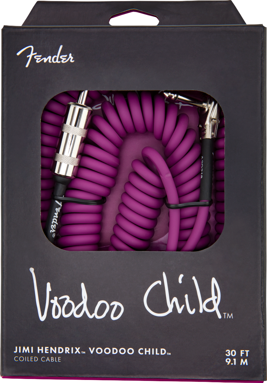 Coil　Straight/Angle,　Fender　Purple　Hendrix　30',　Voodoo　Child　Instrument　Cable,