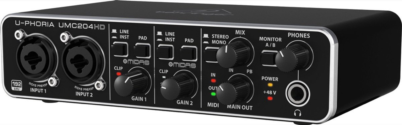 Behringer U Phoria Umc204hd 2 In 4 Out Audio Interface Keyboard