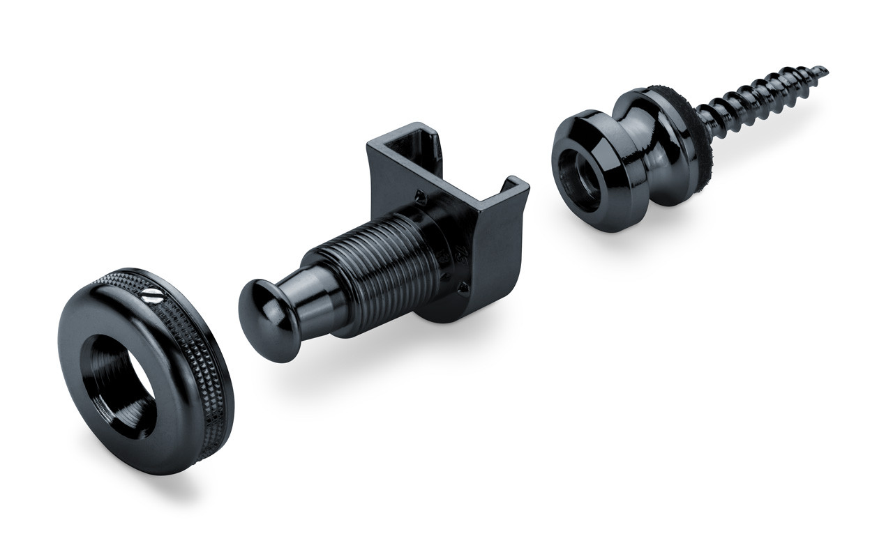 schaller black chrome strap locks
