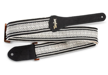 Taylor 2" Academy Jacquard Leather Guitar Strap - White/Black