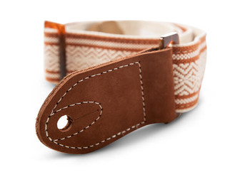 Taylor 2" Academy Jacquard Leather Guitar Strap - White/Brown