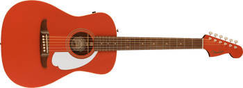 Fender Malibu Player, Walnut Fingerboard, White Pickguard, Fiesta Red