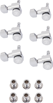 Fender Locking Strat/Tele Staggered Tuning Machines, Left-Handed Polished Chrome, Set of 6
