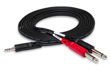 Hosa CMP-159 Stereo Breakout Cable 3.5mm TRS to Dual 1/4" TS - 10ft