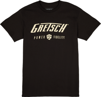 Gretsch Power & Fidelity Logo T-Shirt, Black, XL