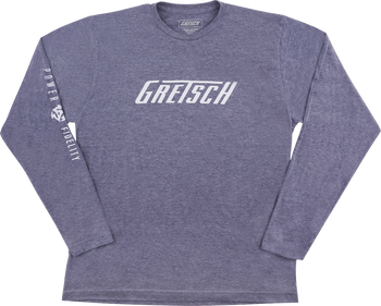 Gretsch Power and Fidelity Long Sleeve T-Shirt, Grey, S