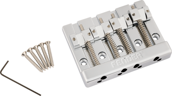 Fender HiMass 4-String Bass Bridge Assembly With Zinc Saddles, Chrome Fender HiMass 4-String Bass Bridge Assembly With Zinc Saddles, Chrome