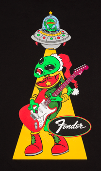Fender Ugly Christmas Tee, Alien, Black, Small