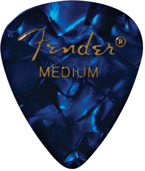 Fender Premium Celluloid 351 Shape Picks, Medium, Blue Moto, 12-Pack