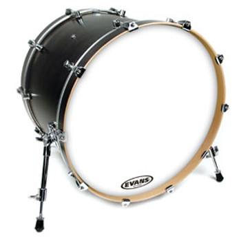 Evans EQ3 Coated White Bass Drum Head Resonant Evans EQ3 Coated White Bass Drum Head Resonant