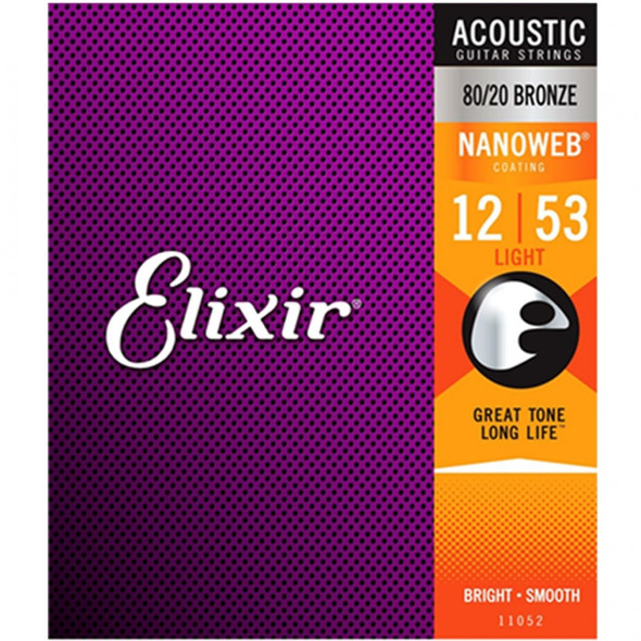 Elixir Acoustic Guitar Strings - 80/20 Bronze 12-53 Light Gauge