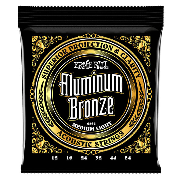 Ernie Ball Acoustic Guitar Aluminium Bronze Strings - 12-54 Medium Light Gauge