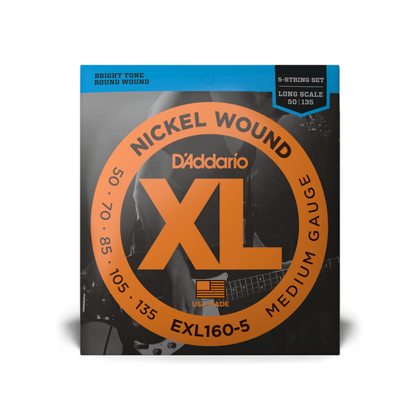 D'Addario EXL160-5 Nickel Wound Bass 5-String Set 50-135 Long Scale