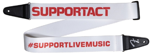 Fender Support Act Guitar Strap - White/Red