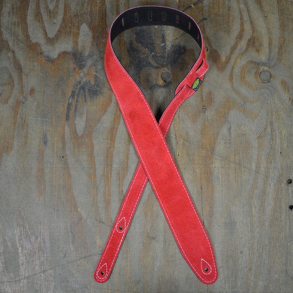 Colonial Leather Red Double Sided Guitar Strap