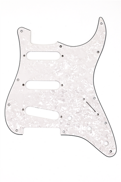 Fender Pickguard, Stratocaster® S/S/S, 11-Hole Mount, White Pearl, 4-Ply