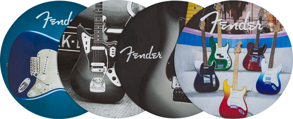 Fender Guitars Coasters, 4-Pack, Multi-Color Leather