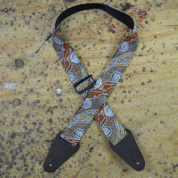 Colonial Leather Aboriginal Guitar Strap - Bush Camp