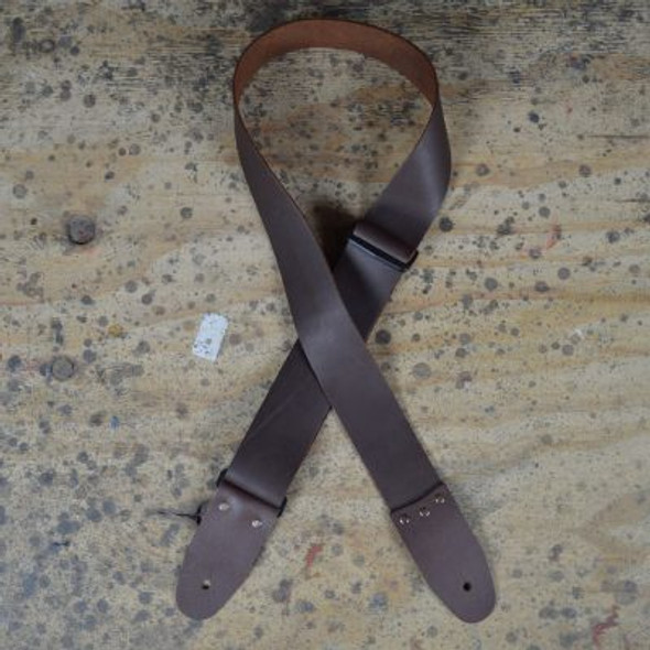 Colonial Leather 2″ Brown Soft Leather Slide Adjustable Guitar Strap