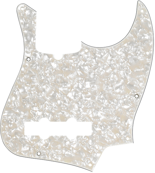 Fender Pickguard, Jazz Bass®, White Pearloid, 10-Hole Mount, 4-Ply