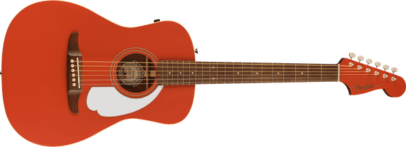 Fender Malibu Player, Walnut Fingerboard, White Pickguard, Fiesta Red