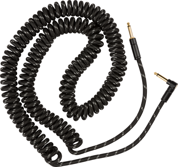 Fender Deluxe Coil Cable, 30', Black Tweed