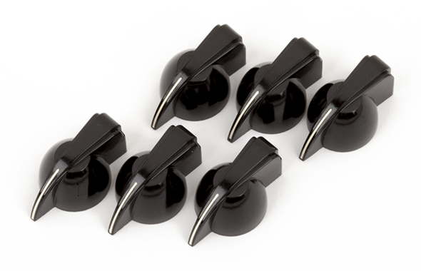 Pure Vintage Black "Chicken Head" Amplifier Knobs, Set of 6