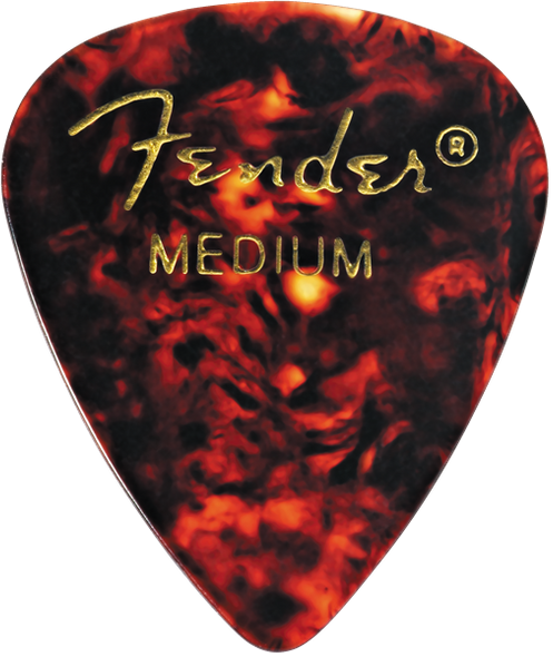 Fender Classic Celluloid, Tortoise Shell, 351 Shape, Medium Picks - 12 Pack