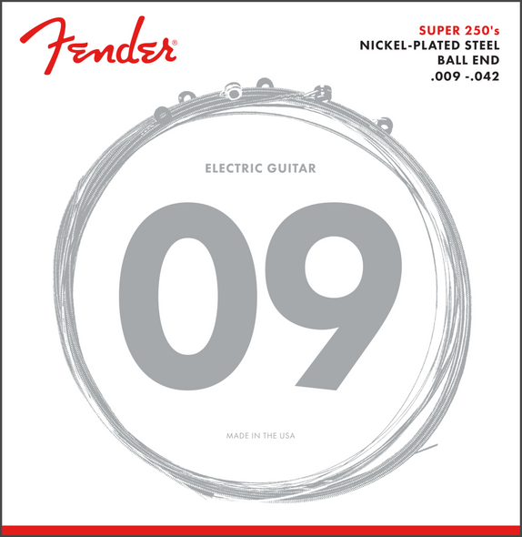 Fender 250L Super 250 Nickel Plated Steel Electric Guitar Strings 9-42