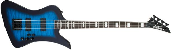 Jackson JS Series Kelly Bird JS3Q, Amaranth Fingerboard, Transparent Blue Burst