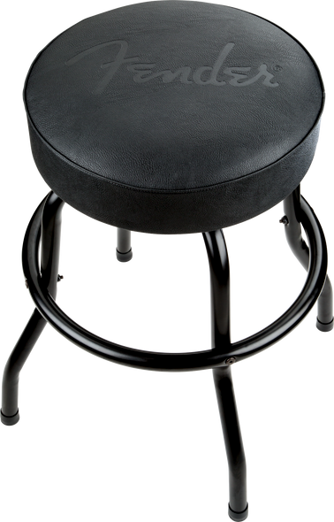 Fender Embossed Black Logo Barstool, Black/Black, 24"