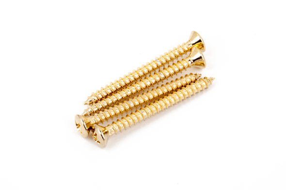 Fender Neck Mounting Screws, Pack of 4, Gold
