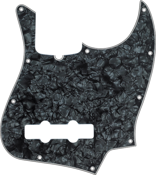 Fender Pickguard, Jazz Bass, 10-Hole Mount, Black Pearl, 4-Ply