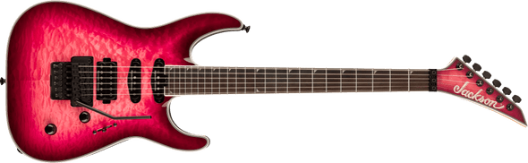 Jackson Pro Plus Series Soloist SLA3Q, Ebony Fingerboard, Fuschia Burst
