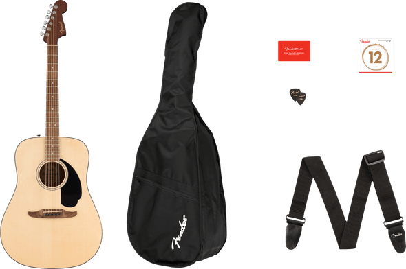 Fender California Standard Redondo Pack, Spruce Top, Black Pickguard, Natural