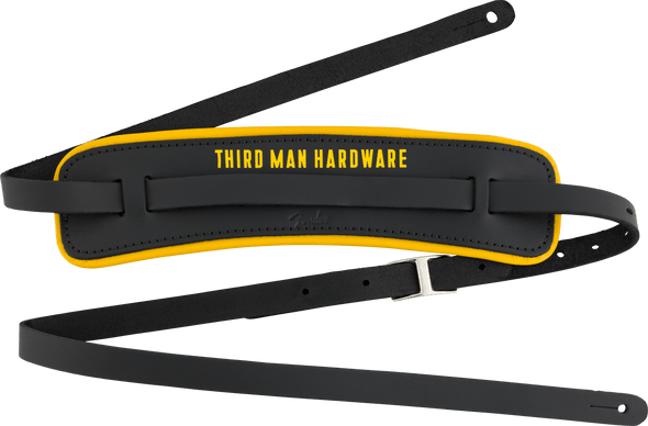 Fender x Third Man Hardware Leather Strap, Black/Yellow
